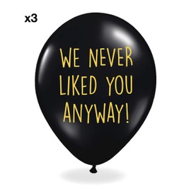 Sass Party & Gifts Office Leaver Funny Balloons - Pack of 12 Premium White And Black Balloons For Leaving Work, Good Luck