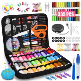 TOPSEAS Sewing Kit with 335 Sewing Accessories, 43 Thread Reels Included, Types of DIY Premium Sewing Accessories, for Travel, Adults, Children, Beginners, Emergency, Crafts and Home