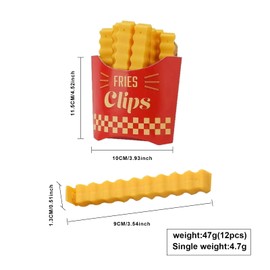 Cute Potato Fry Design Food Clips - Durable Food Bag Clips for Food Storage | Space-Saving Kitchen Tools (12-Pack)​
