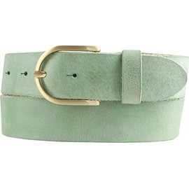 BELTINGER Women's Belt Made of Soft Full Cowhide Leather Vintage Look 4 cm Jeans Belt for Women with Golden Belt Buckle 40 mm Leather Belt Used Look, Mint Green, Gold