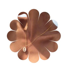 Inilbran Boho Shell Choker Necklace Vintage Cowrie Shell Pendant Necklace Choker Gold Cowrie Shell Necklace Choker Summer Beach Shell Necklace Chain Jewellery for Women and Girls, Zinc, No Gemstone