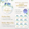 Mobiusea Creation Blue Floral Mothers Day Stickers | 135-Pack |