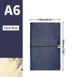 2 STÜCKE A6 Leder Notizbuch, 18 x 11 cm, 200 Seiten nachfüllbar Vintage Reisetagebuch Notizblock Tagebuch, mit Linie Gummiband, Geschenk für Geburtstag, Jahrestag, persönliches Notizbuch (Dunkelblau)