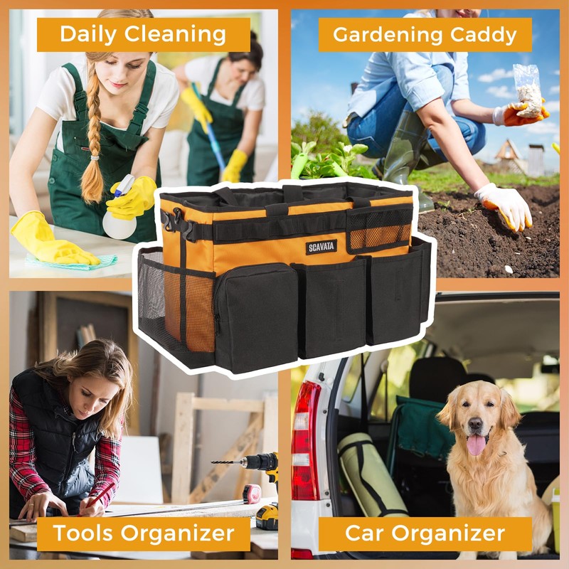 SCAVATA Wearable Cleaning Caddy Bag, Cleaning Caddy Supplies Organizer with