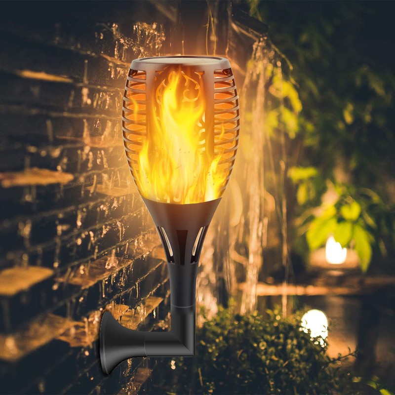 Permande Upgraded Solar Lights Outdoor, Solar Torch Lights with Flickering