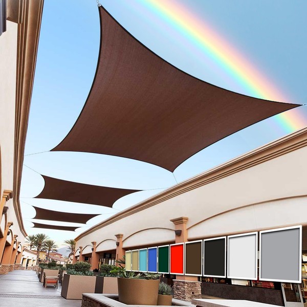Royal Shade 8' x 14' Brown Rectangle Sun Shade Sail