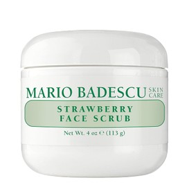Mario Badescu Exfoliante facial de fresa para todo tipo de piel | Exfoliante facial que afina la piel apagada |Formulado con semillas de fresa y harina de maíz| 113 gr