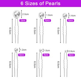 Favengo Pack of 36 Hair Pins Beads Wedding Hair Clips Gold Pearl Hair Pins Bridal Pearls U-shaped Hair Pins with Pearls Hair Pins Hair Accessories for Bridal Hairstyle and Bridesmaid Hairstyle