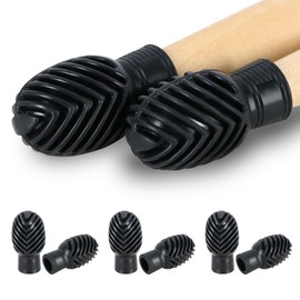 6 Pack Drumstick Dampeners for Silent Practice Drums Silicone Drumstick Tips Replace Your Drum Practice Pads & Protect Drumsticks Reduce the Noise of the Drumsticks Hitting the Drum Surface（Black）