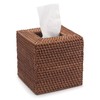 DECRAFTS Rattan Tissue Box Cover Natural Woven Facial Napkin Holder