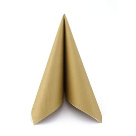 APARTina 50 Serviettes Gold Coloured 33 x 33 cm Fabric-Like Airlaid Plain Gold