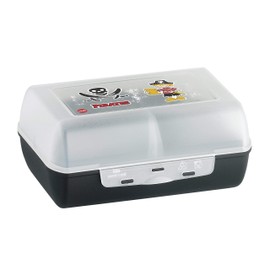 Emsa 513793 Children Lunch Box, Removable Partition, Pirate Motif, Black, Variabolo Pirate