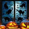Decoración para ventanas de gato negro de Halloween, calcomanías espeluznantes