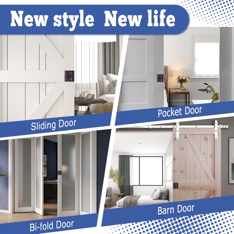 HOMOTEK 4 Pack Privacy Pocket Door Lock Hardware with Pull