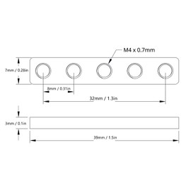 39x7mm Multi-Function Threaded Plate, Stainless Steel Screw Fixing Mounting Plate, Robot Accessories, 4803-0039-0007 39x7mm