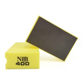 NBB Diamond Grinding Sponge Diamond Polishing Pad Sanding Block with Foam Back Diamond Hand Sanding Pad for Grinding and Polishing Sharp Edges of Granite Marble Stone Glass Ceramic (400#)