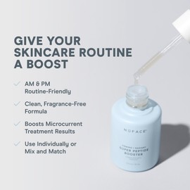 NuFACE Super Peptide Booster Face Serum - Skin Firming Peptide Serum for Fine Lines and Wrinkles - IonPlex Skin Care to Smooth, Hydrate & Enhance your NuFACE Microcurrent Facial Device Results (1 oz)