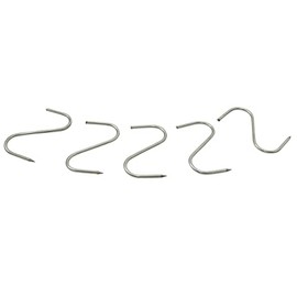 RK RÄUCHER KÖNIG Pack of 5 Smoking Hooks S Shape 8 cm Stainless Steel