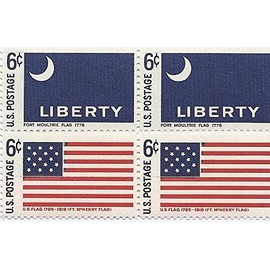 1968 US Postage Stamp Block Of 4 Flags 6 Cent MNH Scott #1345 And #1346