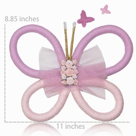 Large Butterfly Decorations Pink Macrame Wall Hanging, Pink Nursery Decor Boho Butterfly Birthday Decorations, Butterfly Wall Art, Butterfly Party Backdrop,