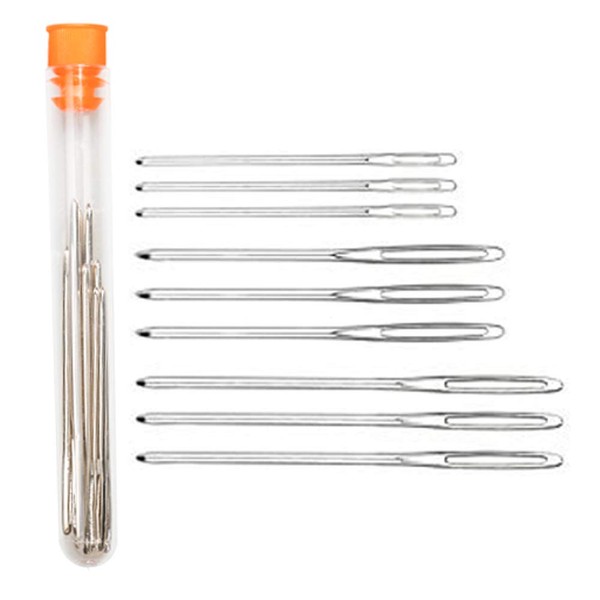 Hekisn Large-Eye Blunt Needles, Stainless Steel Yarn Knitting Needles, Sewing