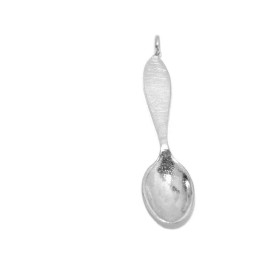 Large Spoon Pendant Charm .925 Sterling Silver