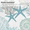 YSWOW Nautical Coastal Tablecloth Beach Starfish Coral Seashell Art Printed