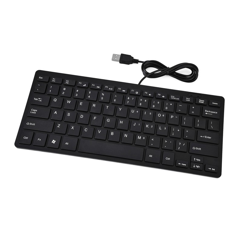 78 Keys Ultra Thin Mini USB Wired Keyboard for Desktop