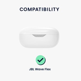 kwmobile Silicone Cover Compatible with JBL Wave Flex - Case Cover Stick-On Skin with Clip - Dark Blue