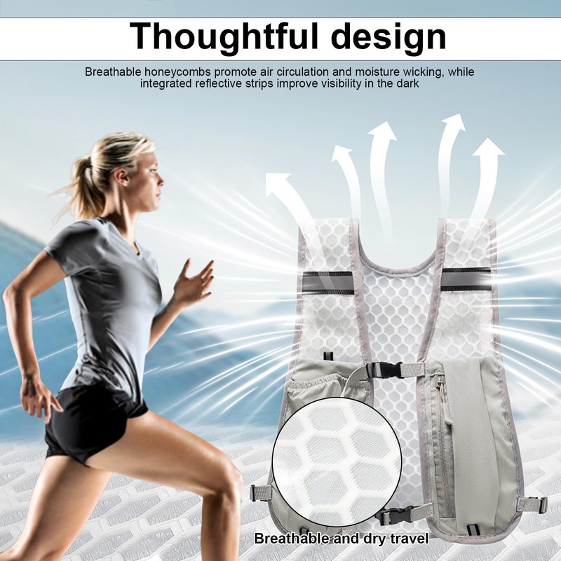 YFaith Running Vest, Adjustable Running Backpack, Women's Lightweight Running Vest