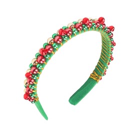Doneace Christmas Headband Christmas Bell Hairband Green Red Gold Bells Headbands for Women Girl Hair Decoration Holiday Xmas Party Hair Accessories (1Pcs Green)
