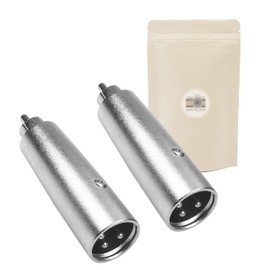 2 x XLR Male 3 Pin to RCA Male Mono All Metal Audio HiFi Adapter with Locking
