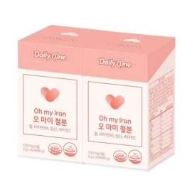 Daily One Oh My Iron Non-heme Iron Iron Supplement 2g / 데일리원 오 마이 철분 비헴철 철분제 2g X 30포 2통