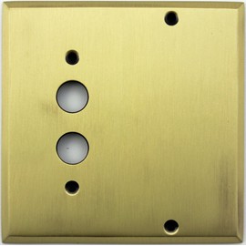 Classic Accents Antique Brass 2 Gang Wall Plate - 1 Push Button Light Switch Opening 1 Blank