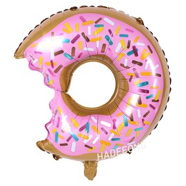 6PCS Big Donut Foil Balloons Large Mylar Doughnut Balloons for Kids Birthday Party Wedding Decoration Baby Shower Donut Time