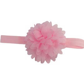 Topkids Accessories Satin Baby Flower Headband for Girls, Girls Hair Accessories, Hair Accessories for Girls, Kids Hair Accessories, Hair Elastics, Girls Hair Bands (Baby Pink)