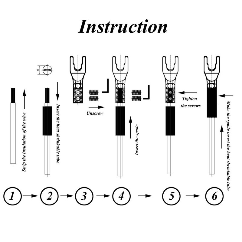 Monosaudio Speaker Fork Connector 8 Pieces Y Flat Connector Screw