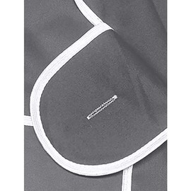BILMASEE, Dark Grey Universal Ladies Women Tabard Apron Overall Workwear Kitchen Catering Cleaning Bar Pocket. Twill Cotton Blend (Xlarge)