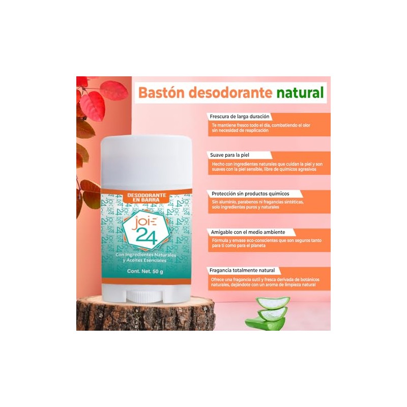 Desodorante Unisex Natural En Barra Con aceites Esenciales Aloe Vera