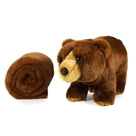Ice King Bear Realistic Brown Bear Stuffed Animal Plush Toy 12 Inches (with Brown Scarf)