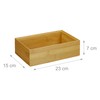 Relaxdays Bamboo Storage Box, Stackable, Natural Look, Kitchen Organiser Bins,