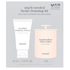 NOONI- Kit de limpiador facial coreano - Kit de limpiador batidor Snowflake  Limpiador en espuma y generador de espuma, elimina las manchas           