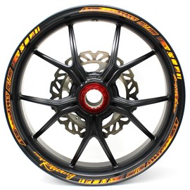 Rim Sticker, Neon Line Rim Design, 18 Pieces, Incl. Rim Well Complete Sticker Set, Finest Film, Suitable for 16 Inch / 17 Inch / 18 Inch / 19 Inch Wheel Rims, for Motorcycle / Car / Bicycle