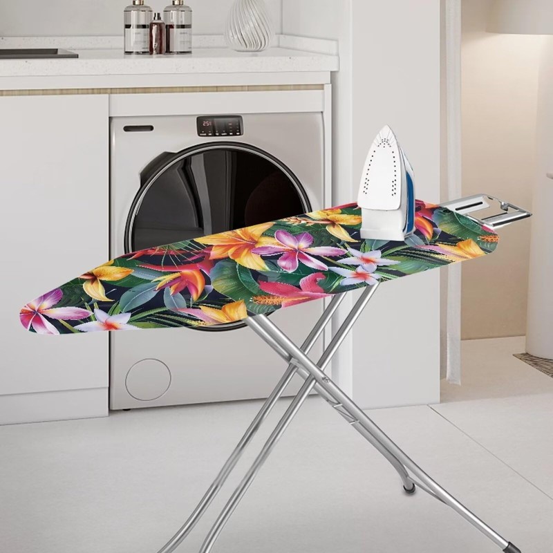 Vanideaoty Hibiscus Ironing Board Covers with Padding Standard Size Stain