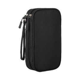 JIHUOO Waterproof Electronics Carrying Bag Portable Electronics Travel Case Small Cables Organizer Bag Cord Storage Organizer Pouch Black