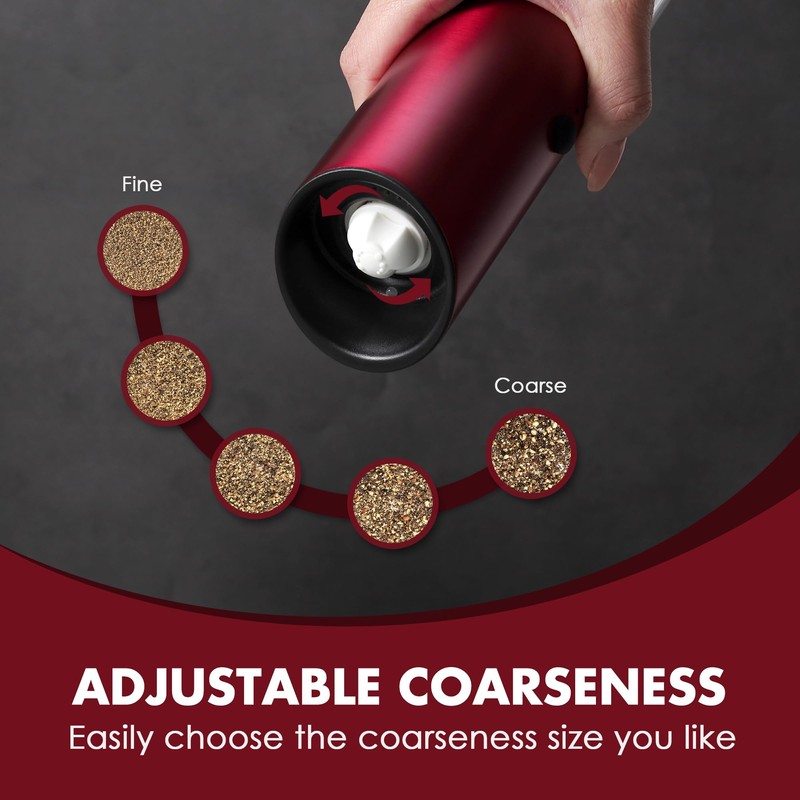 Vzaahu Gravity Electric Pepper and Salt Grinder Set of 2