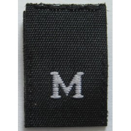 Sean Label 100 PCS WOVEN CLOTHING LABELS SIZE TAGS - BLACK -MEDIUM