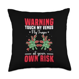 Venus Fly Traps Owner Plants Live Soil Venus Fly Trap Throw Pillow