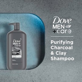 DOVE MEN+CARE DV M SH Charcoal 4p 31z Shampoo purificador com bomba de carvão + argila para cabelos mais fortes e resistentes, com limpadores à base de plantas, 880 g