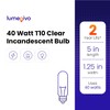lumenivo Piano Light Bulb 40 watt 120 Volts 一 40T10/CL